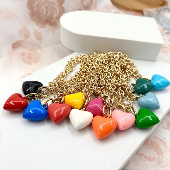 ROXANNE ASSOULIN The Mini Puffy Heart Charm Bracelet Green - Picture 7 of 10